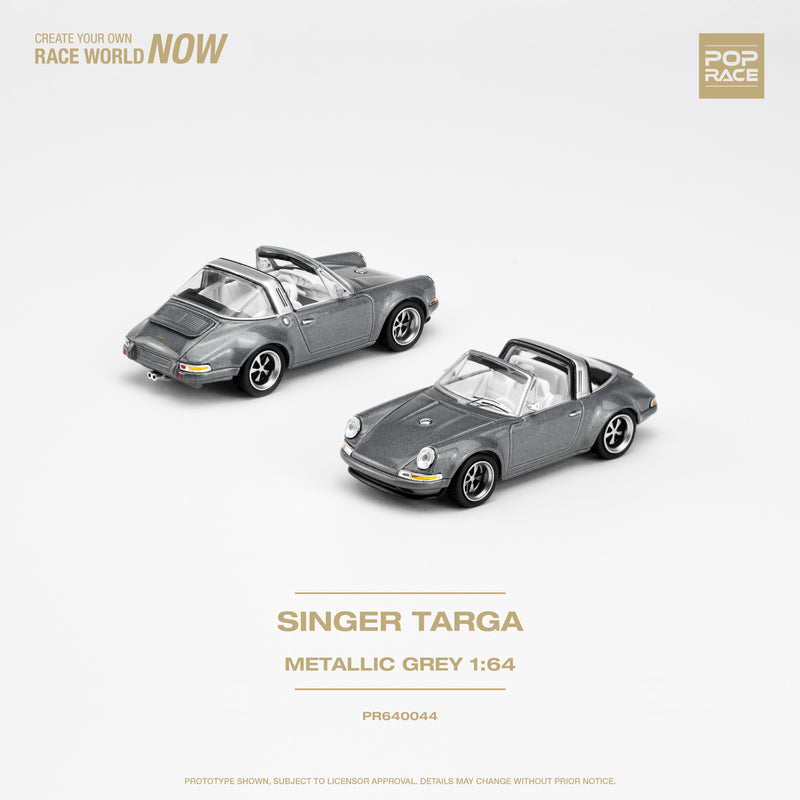 Pop Race 1/64 Porsche Singer Targa in Gray Metallic