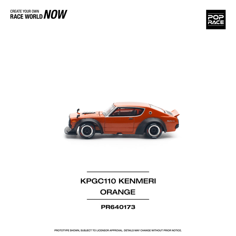 *PREORDER* Pop Race 1:64 Nissan Skyline GT-R V8 Drift (Kenmeri) in Orange