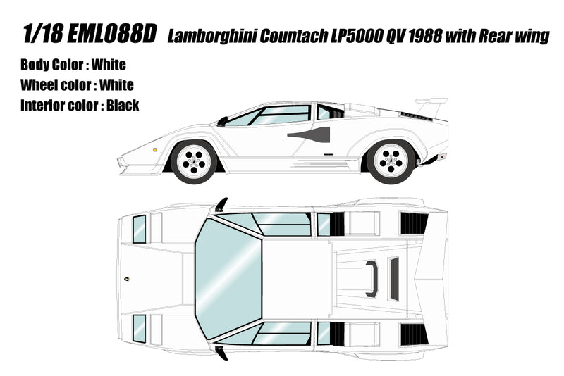 Make Up Co., Ltd / Eidolon 1:18 Lamborghini Countach LP5000 QV 1988 with Rear wing