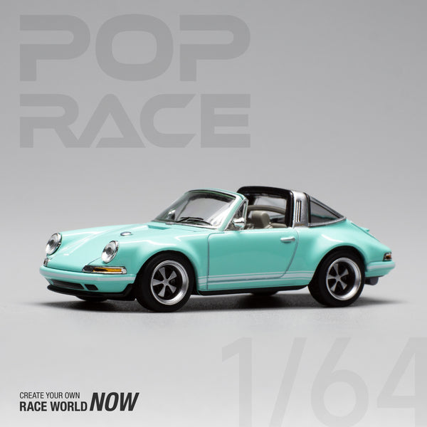 Pop Race 1/64 Porsche 964 Singer Targa in Tiffany Blue