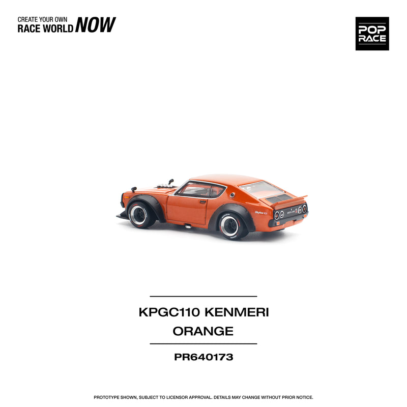 *PREORDER* Pop Race 1:64 Nissan Skyline GT-R V8 Drift (Kenmeri) in Orange