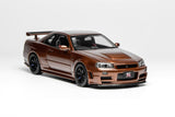 MotorHelix 1:18 Nissan Skyline GT-R (R34) Customized Version - Metallic Bronze