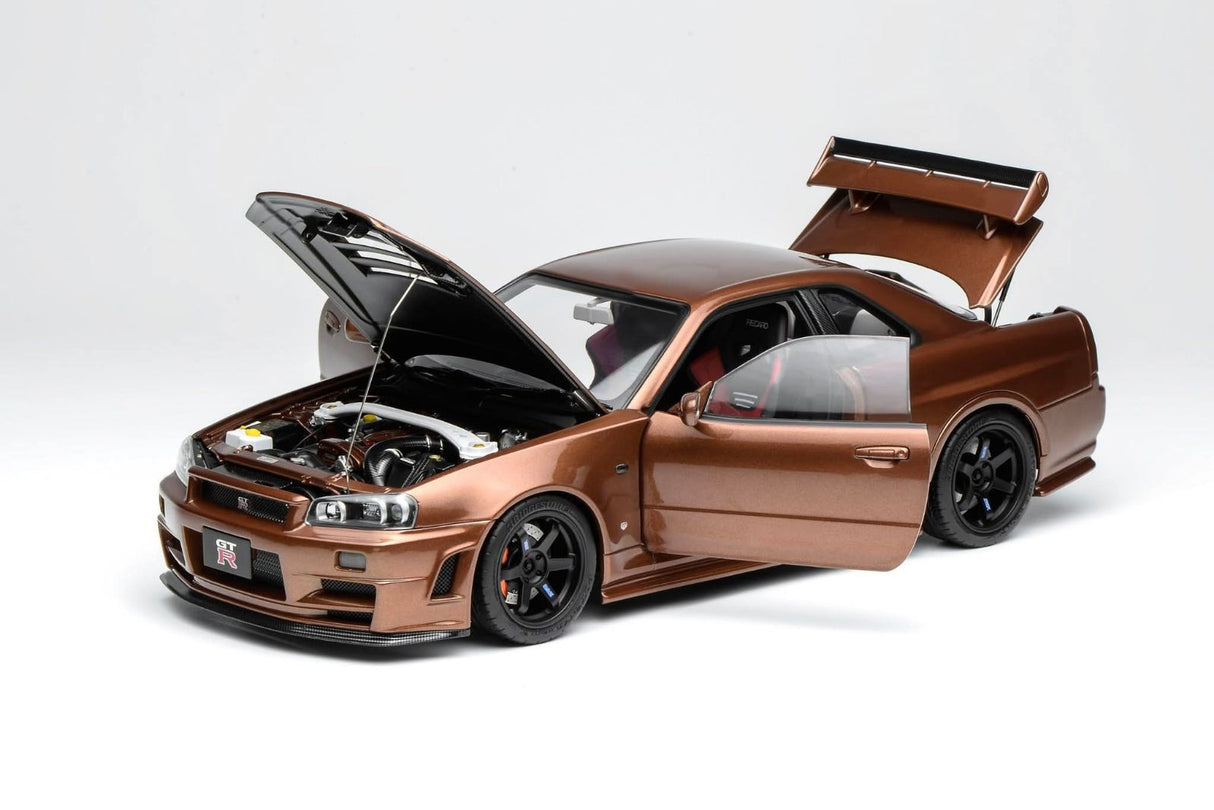 MotorHelix 1:18 Nissan Skyline GT-R (R34) Customized Version - Metallic Bronze