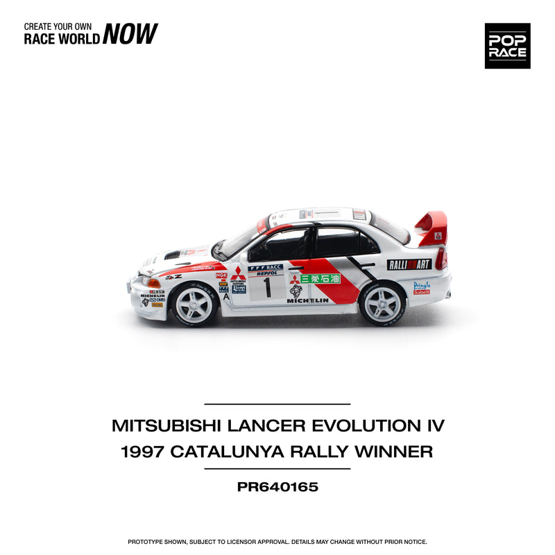 *PREORDER* Pop Race 1:64 Mitsubishi Lancer EVO IV Winner, RALLY DE CATALUNYA 1997