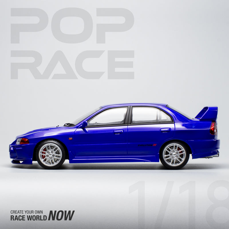 Pop Race 1/18 Mitsubishi Lancer EVO IV in Blue