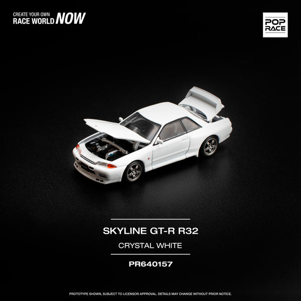 *PREORDER* Pop Race 1:64 Nissan Skyline GT-R (R32) in Crystal White