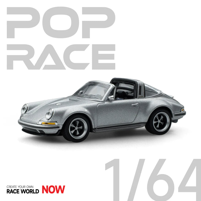 Pop Race 1/64 Porsche 964 Singer Targa in Silver