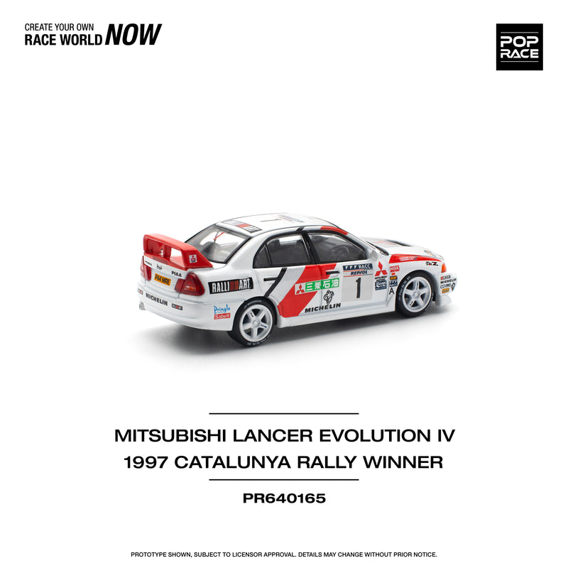 *PREORDER* Pop Race 1:64 Mitsubishi Lancer EVO IV Winner, RALLY DE CATALUNYA 1997