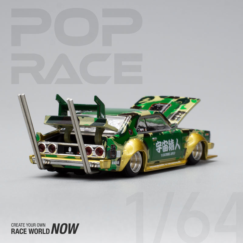 Pop Race 1/64 Nissan Skyline (C210) Kaido Racer Bosozuko Style BAPE 30th Anniversary Edition