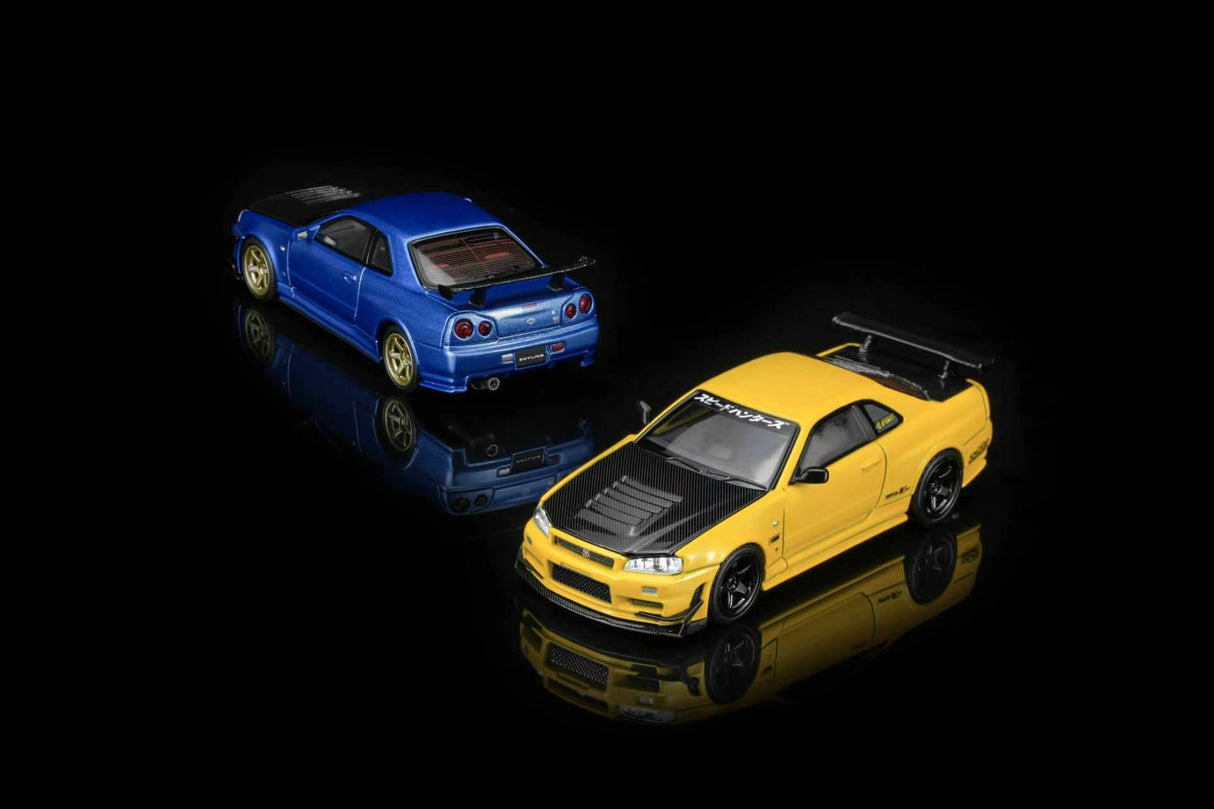 *PREORDER* MotorHelix 1:64 Nissan Skyline GT-R (R34) Customized Version in Lightning Yellow