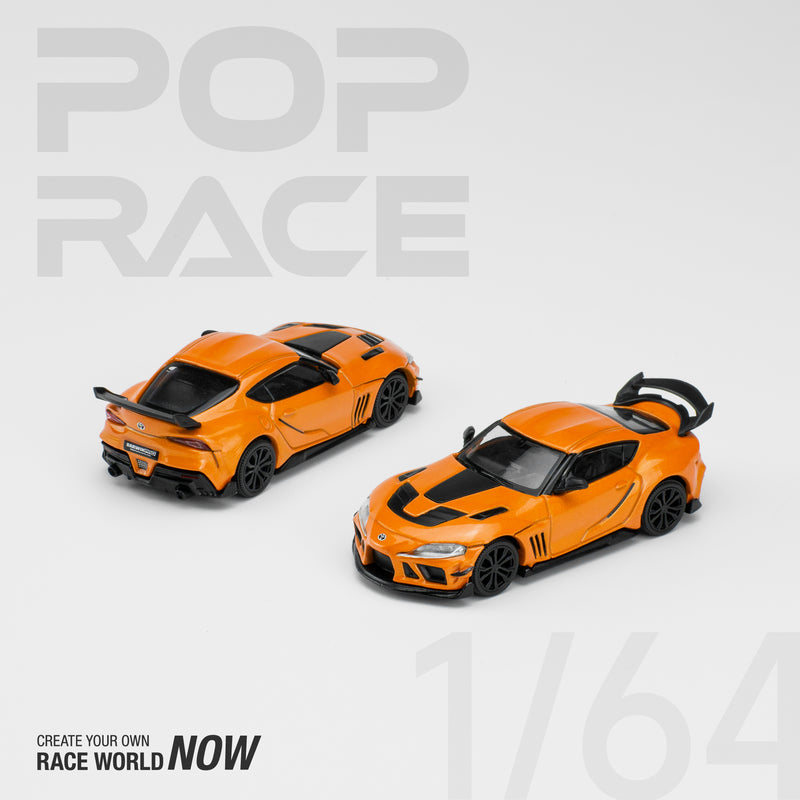 Pop Race 1/64 Toyota Supra GR DarwinPro 66G NWB in Orange