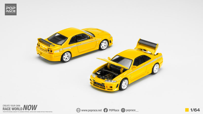 Pop Race 1/64 Nissan Skyline (BNCR33) NISMO 400R in Prototype Yellow