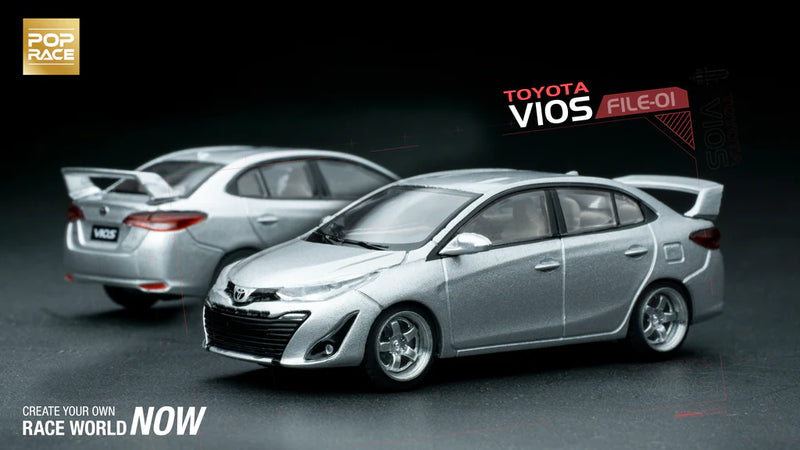 Pop Race 1/64 Toyota GR VIOS in Silver