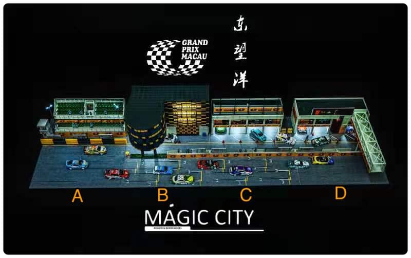 Magic City 1:64 Macau Grand Prix - 4 Door Pit Room