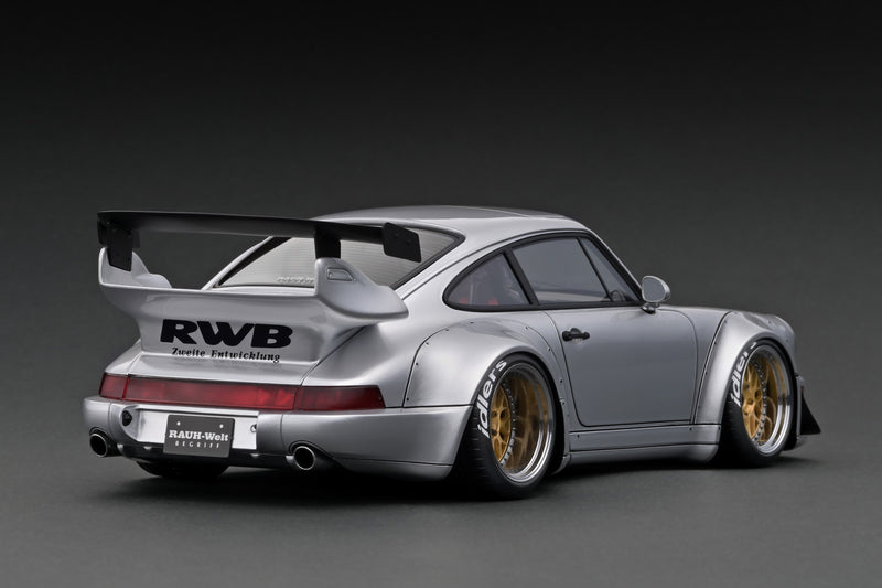 Ignition Model 1:18 Porsche 964 RWB in Silver with M64 Engine Display