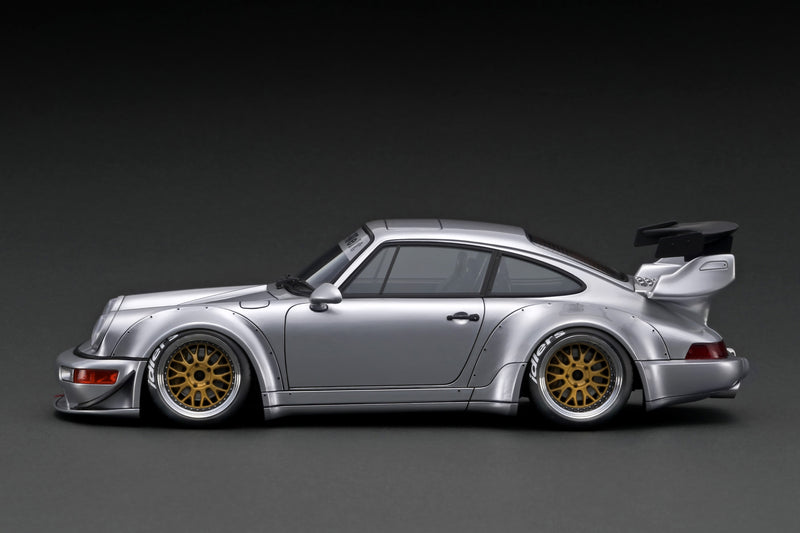 Ignition Model 1:18 Porsche 964 RWB in Silver with M64 Engine Display