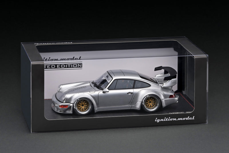 Ignition Model 1:18 Porsche 964 RWB in Silver with M64 Engine Display