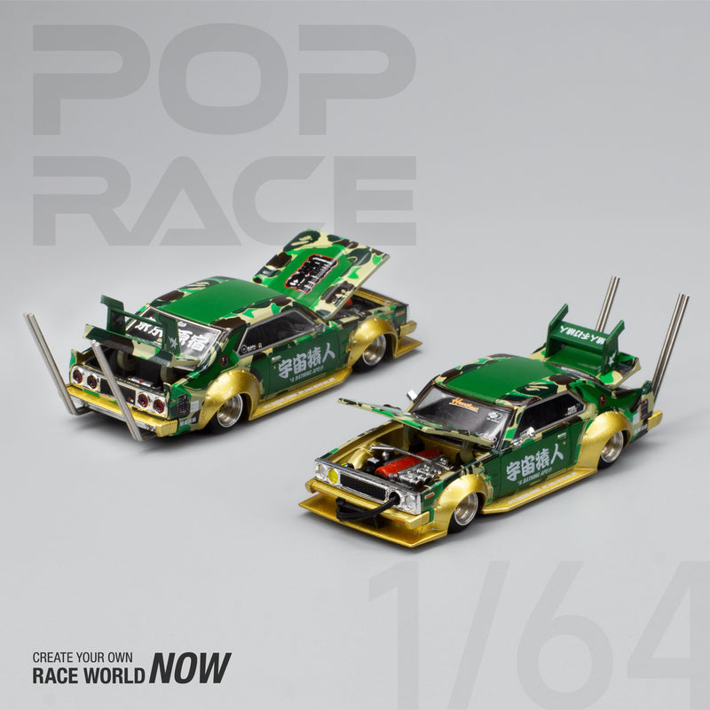 Pop Race 1/64 Nissan Skyline (C210) Kaido Racer Bosozuko Style BAPE 30th Anniversary Edition