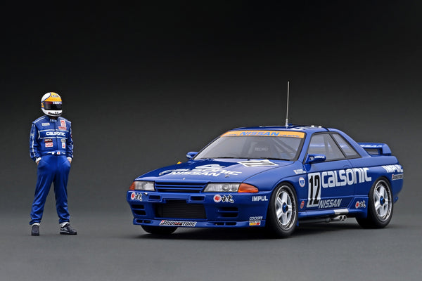 Ignition Model 1:18 Nissan Skyline GT-R (BNR32) CALSONIC #12 1992 JTC with Mr. Hoshino Figure