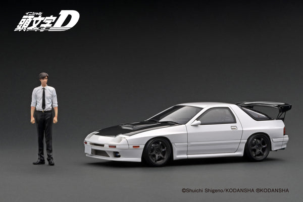 Ignition Model 1:18 Mazda Savanna RX-7 Infini (FC3S) INITIAL D in White with Ryosuke Takahashi Figure