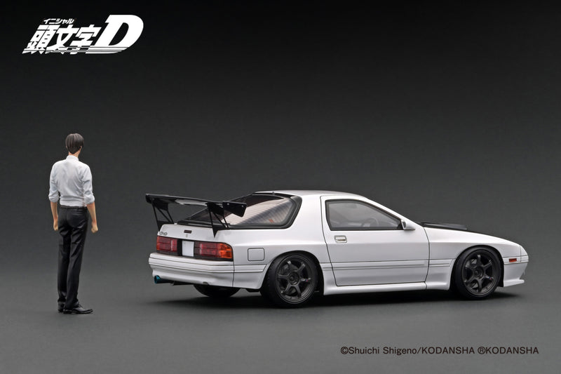 Ignition Model 1:18 Mazda Savanna RX-7 Infini (FC3S) INITIAL D in White with Ryosuke Takahashi Figure