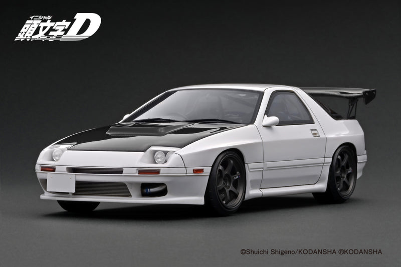 Ignition Model 1:18 Mazda Savanna RX-7 Infini (FC3S) INITIAL D in White with Ryosuke Takahashi Figure