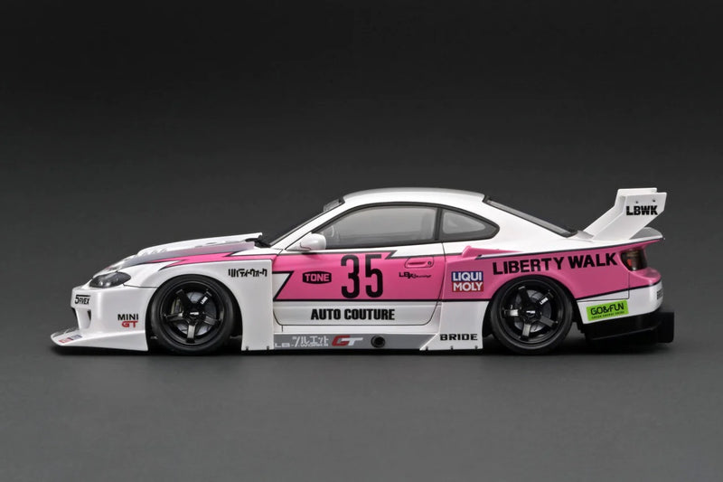 Ignition Model 1:18 Nissan Silvia (S15) LBWK Super Silhouette in White / Pink