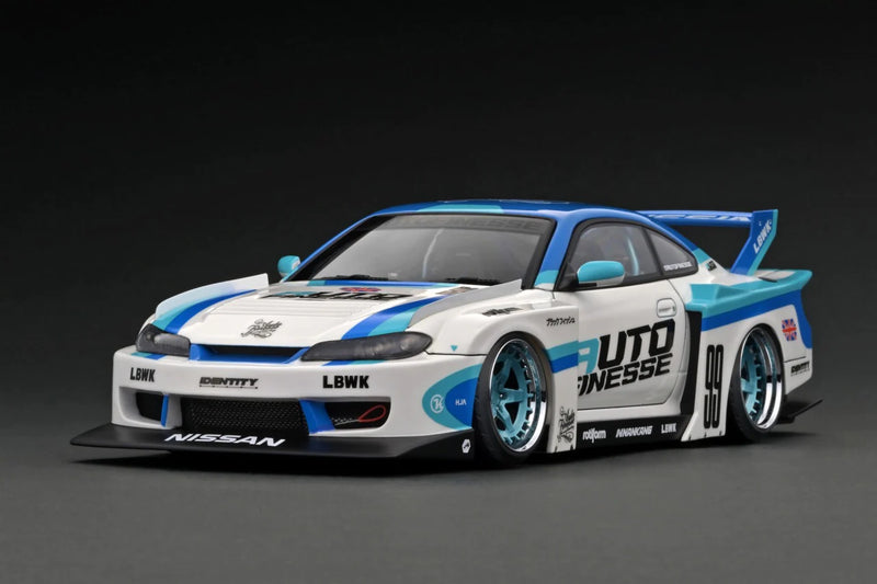 Ignition Model 1:18 Nissan Silvia (S15) LBWK Super Silhouette in White / Blue