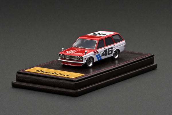 Ignition Model 1:64 Nissan Datsun Bluebird (510) Wagon in Red / White