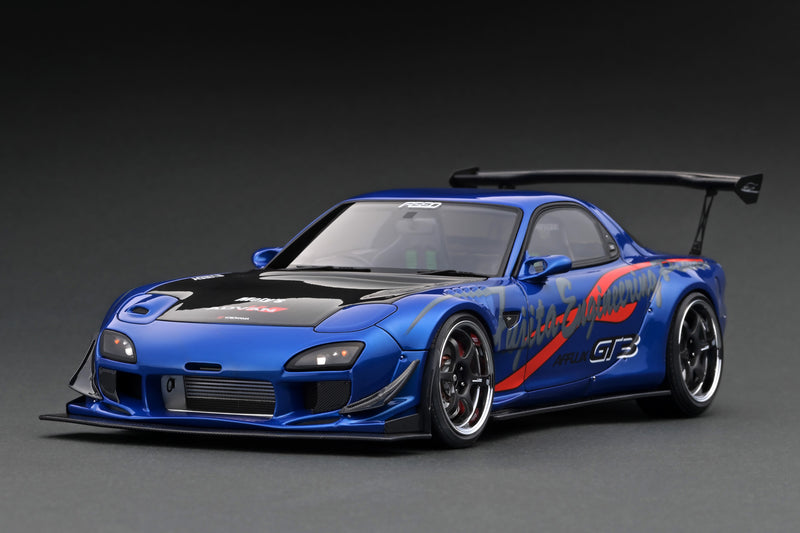 Ignition Model 1:18 Mazda RX-7 (FD3S) FEED Afflux GT3 in Blue Metallic with 13B Engine DIsplay