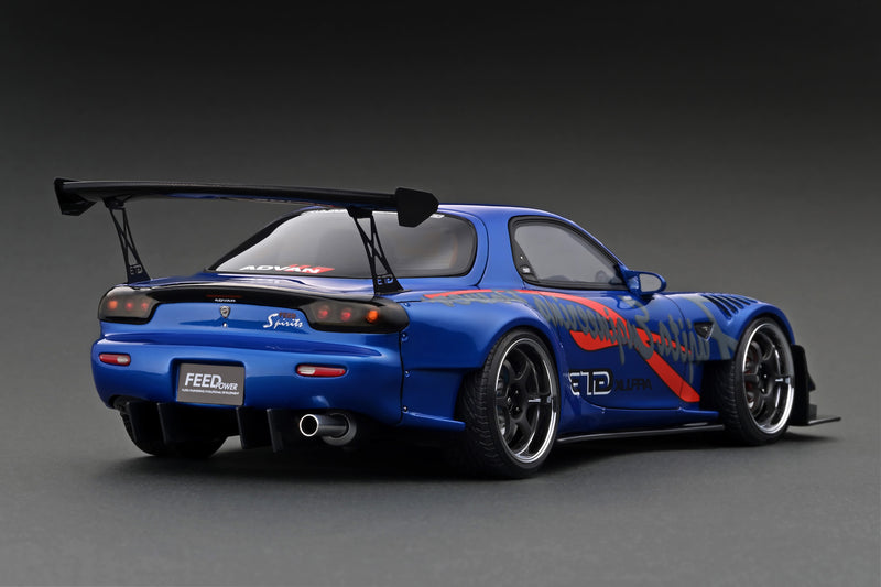 Ignition Model 1:18 Mazda RX-7 (FD3S) FEED Afflux GT3 in Blue Metallic with 13B Engine DIsplay