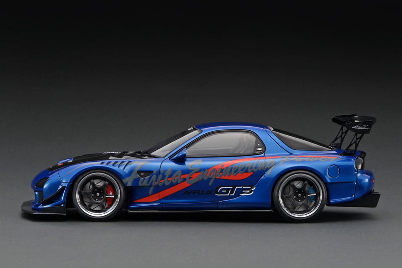 Ignition Model 1:18 Mazda RX-7 (FD3S) FEED Afflux GT3 in Blue Metallic with 13B Engine DIsplay