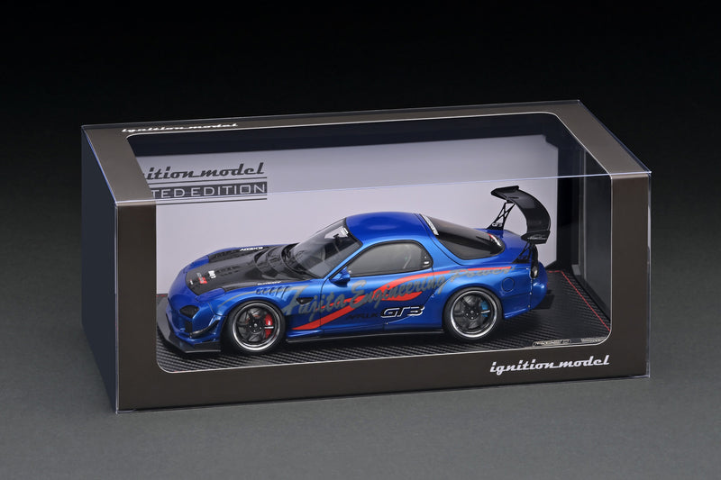 Ignition Model 1:18 Mazda RX-7 (FD3S) FEED Afflux GT3 in Blue Metallic with 13B Engine DIsplay