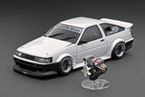 Ignition Model 1:18 Toyota AE86 RWB in White & Black with 4AG Engine Display