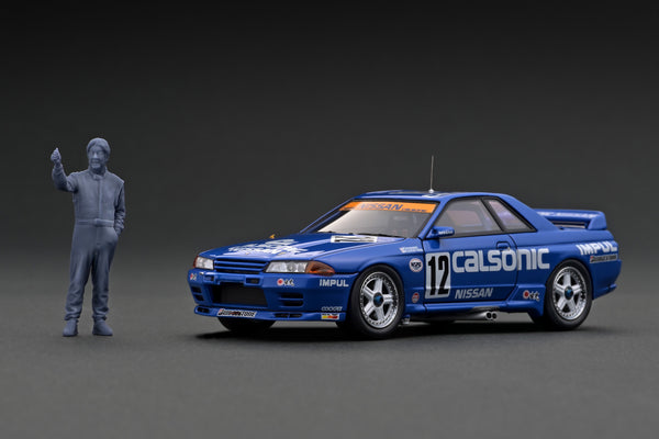 Ignition Model 1:43 Nissan Skyline GT-R (BNR32) (#12) Calsonic 1992 JTC with Mr. Hoshino Figure