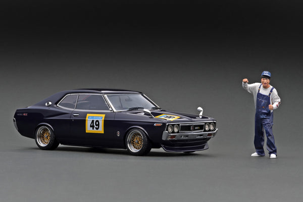 Ignition Model 1:18 Nissan Laurel 2000SGX (C130) Purple Circuit Ver. With Mr. Sata Figure