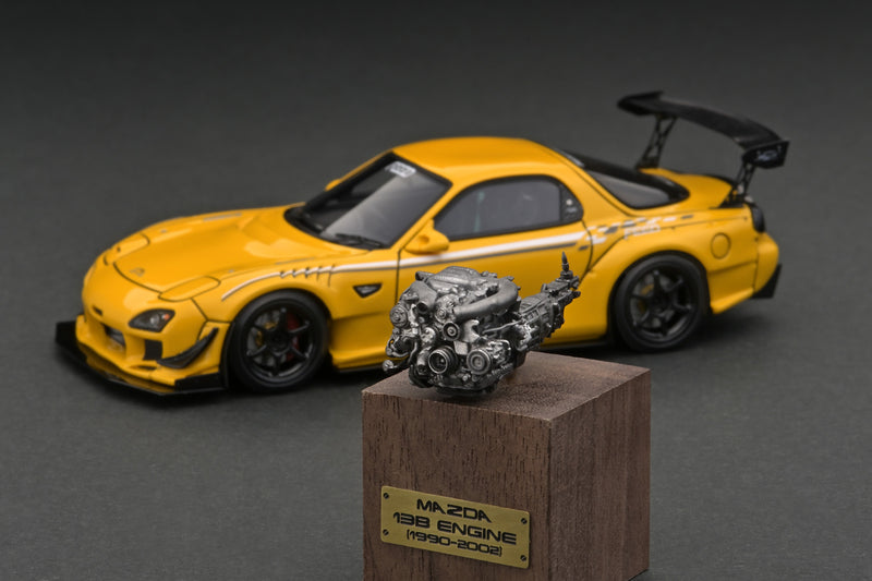 Ignition Model 1:43 Mazda RX-7 (FD3S) FEED Afflux GT3 in Yellow with 13B Engine Display