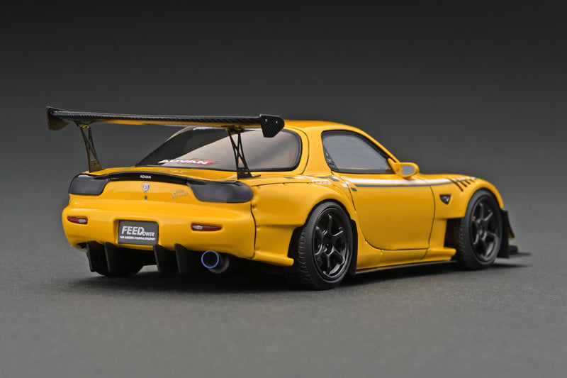 Ignition Model 1:43 Mazda RX-7 (FD3S) FEED Afflux GT3 in Yellow with 13B Engine Display