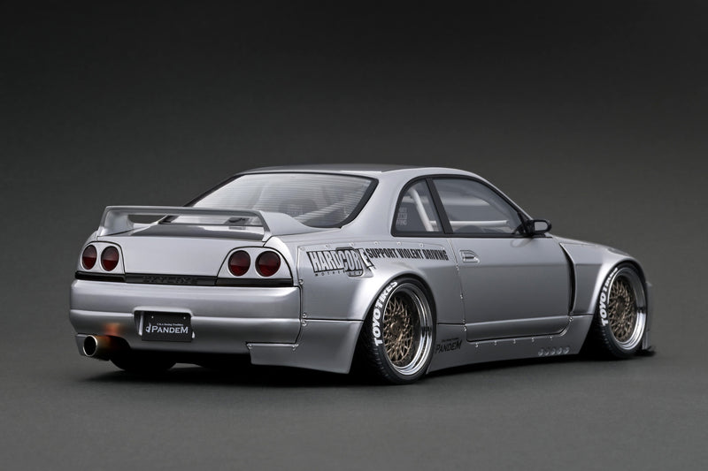 Ignition Model 1:18 Nissan Skyline GT-R (BNCR33) PANDEM in Silver with RB26DETT Engine Display