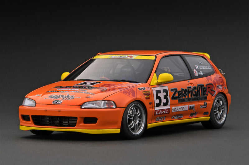 Ignition Model 1:18 Honda Civic (EG6) ZERO FIGHTER in Orange with B16A Engine Display