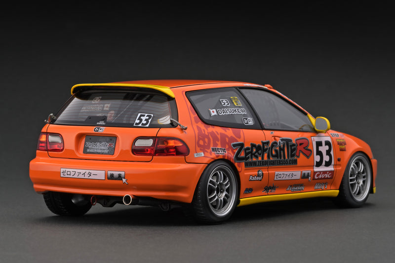 Ignition Model 1:18 Honda Civic (EG6) ZERO FIGHTER in Orange with B16A Engine Display