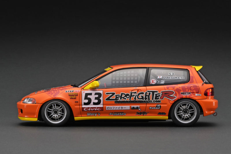 Ignition Model 1:18 Honda Civic (EG6) ZERO FIGHTER in Orange with B16A Engine Display