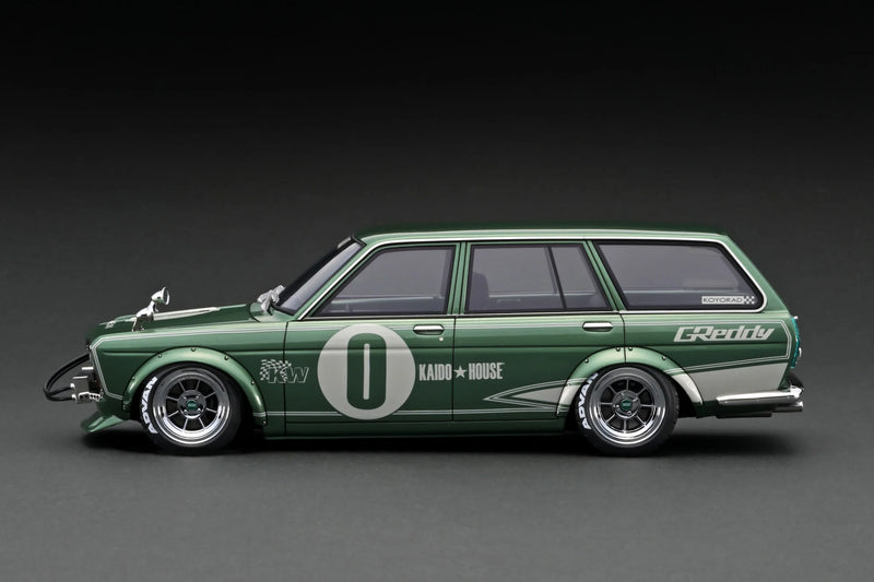 Ignition Model 1:18 Datsun Bluebird (510) Wagon Green Metallic with Jun Imai Figure