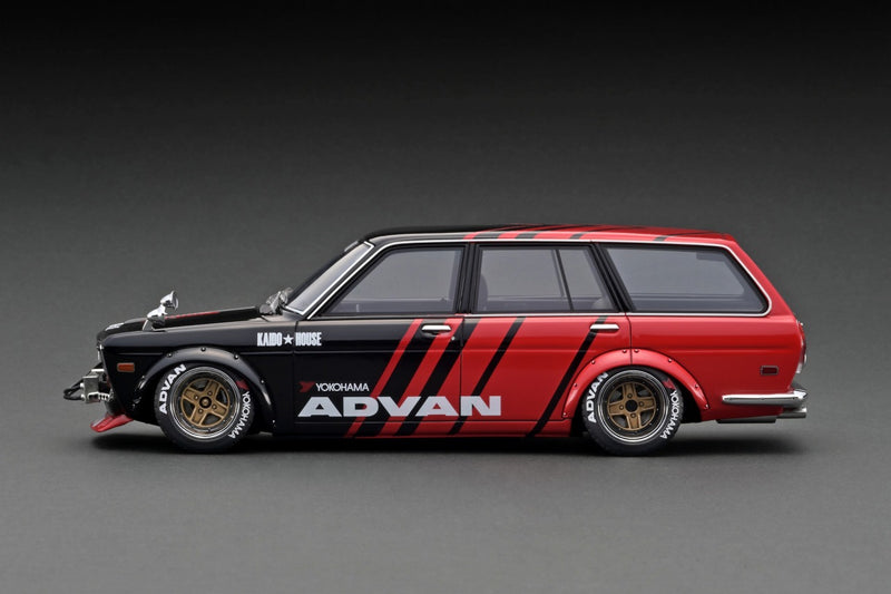 Ignition Model 1:18 Datsun Bluebird (510) Wagon KAIDO HOUSE in Red / Black