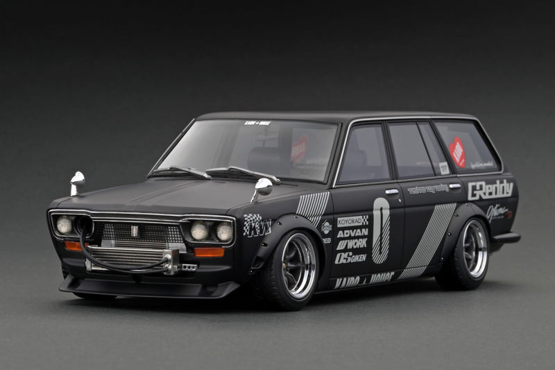 Ignition Model 1:18 Datsun Bluebird (510) Wagon KAIDO HOUSE in Matte Black