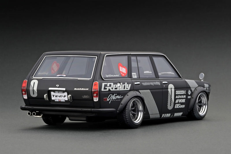 Ignition Model 1:18 Datsun Bluebird (510) Wagon KAIDO HOUSE in Matte Black