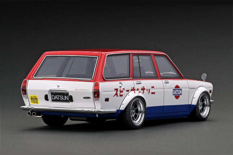 Ignition Model 1:18 Datsun Bluebird (510) Wagon KAIDO HOUSE in Red / White / Blue