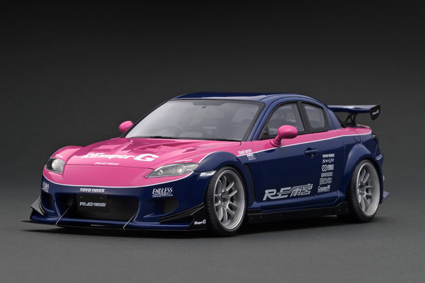 Ignition Model 1:18 Mazda RX-8 (SE3P) RE Amemiya in Blue / Pink