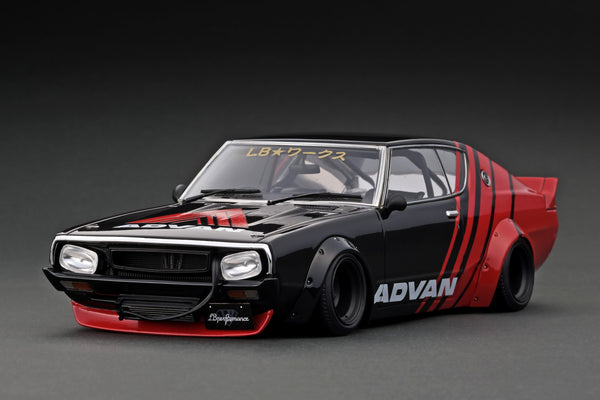 Ignition Model 1:18 Nissan Kenmeri 2DR LB-WORKS in Red / Black