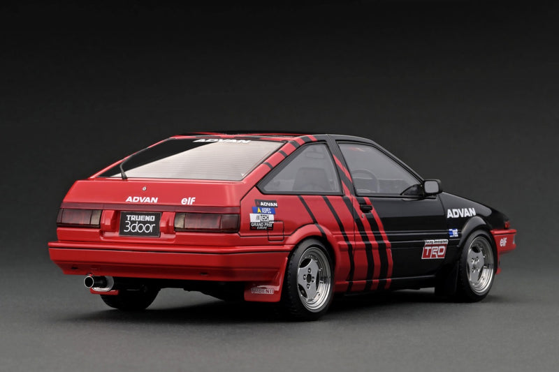 Ignition Model 1:18 Toyota Sprinter Trueno 3Dr GT Apex (AE86) in Black & Red